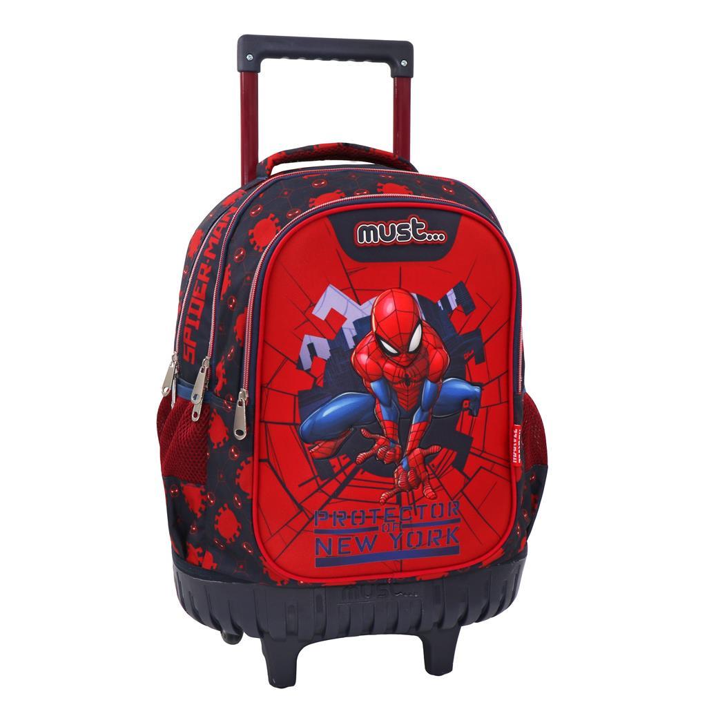 Σχολική Τσάντα Spiderman Protector Of New York Τρόλεϊ Δημοτικού Πολύχρωμη Μ34 x Π20 x Υ44εκ Must 508119