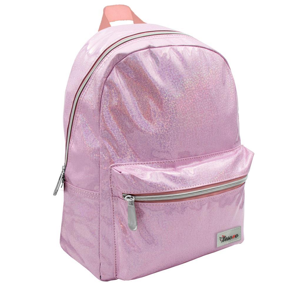 Σχολική Τσάντα Πλάτης Δημοτικού σε Ροζ χρώμα Μ26 x Π14 x Υ36εκ Tesoro 582324