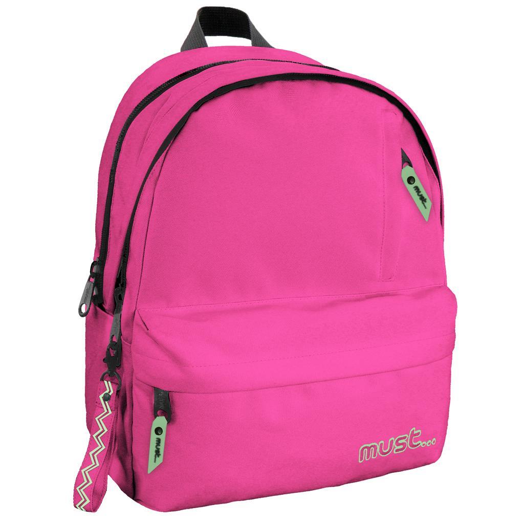 Σχολική Τσάντα Πλάτης Γυμνασίου - Λυκείου σε Ροζ χρώμα Μ32 x Π19 x Υ42εκ Monochrome Plus με 2 Κεντρικές Θήκες 584938