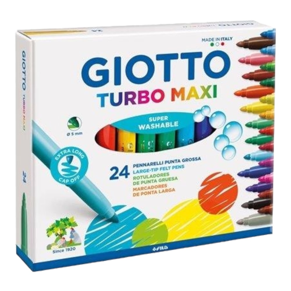 Mαρκαδόροι χοντροί 24τεμ. Giotto turbo maxi 0455000