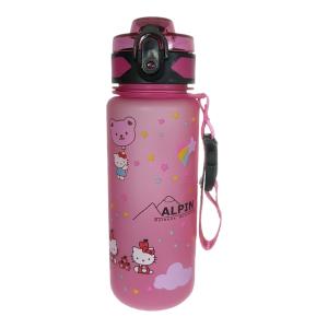 Παγούρι πλαστικό χωρίς καλαμάκι Alpin Outdoor 500ml ροζ με γάτες 1220Β - 22860