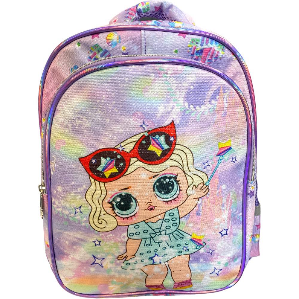 Τσάντα πλάτης για κορίτσι 2 θηκών με glitter MG-3155