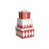 Χριστουγεννιάτικη Μπισκοτιέρα Κεραμική Κόκκινη - Λευκή Μ12xΠ12xΥ23εκ,2-60-421-0005,Inart - 1
