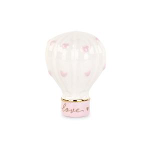 Διακοσμητικό κεραμικό αερόστατο με ροζ καρδιές 5Χ4εκ. 28903 - 21545