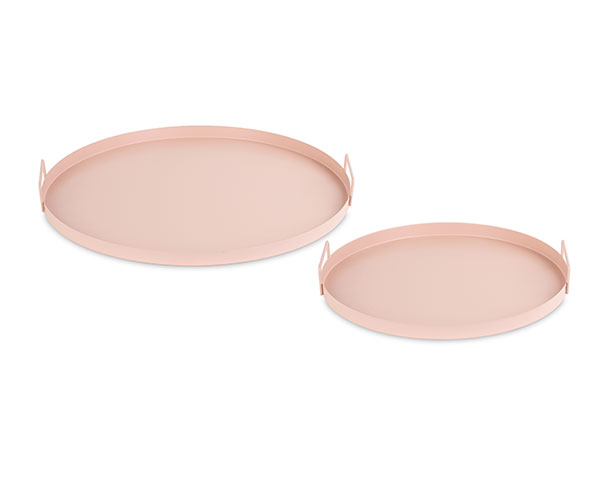 Δίσκοι σερβιρίσματος σετ 2τεμ. ροζ μεταλλικοί Φ50 και Φ40 TST29076