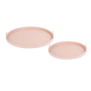 Δίσκοι σερβιρίσματος σετ 2τεμ. ροζ μεταλλικοί Φ50 και Φ40 TST29076 - 21693