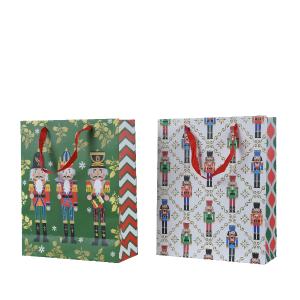 Χριστουγεννιάτικη Τσάντα Χάρτινη για Δώρο,2 Σχέδια 12x30x42εκ.,Kaemingk,451741 - 33089