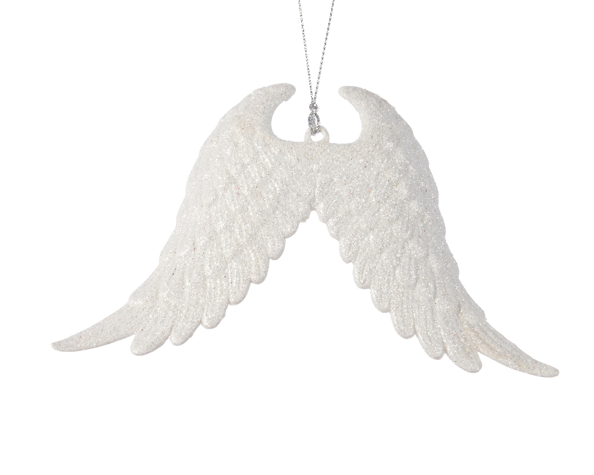 Χριστουγεννιάτικα Φτερά Αγγέλου Πλαστικά Λευκά του Πάγου 10x16εκ.,Kaemingk 516000