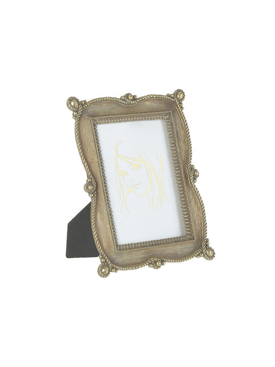 Κορνίζα Πλαστική 10x15cm με Χρυσό Πλαίσιο,Inart 3-30-446-0106