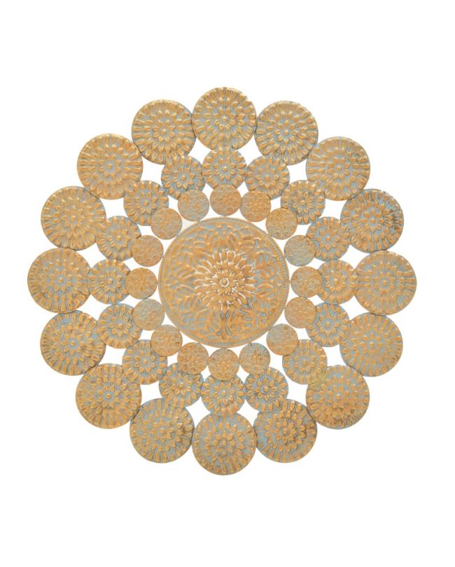 Διακοσμητικό Τοίχου από Μέταλλο Rug Χρυσό 85x3x85cm,Inart  3-70-915-0068