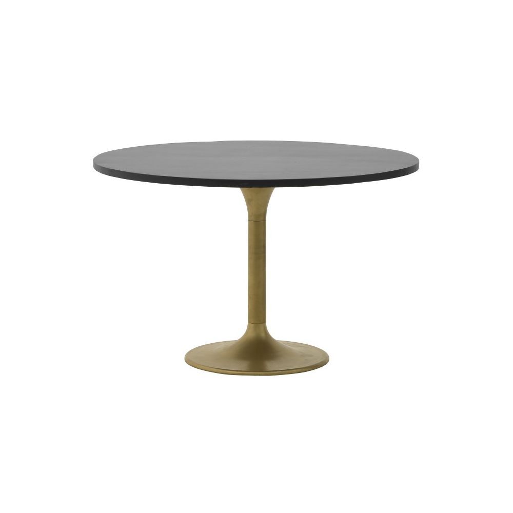 Τραπέζι Φαγητού Μεταλλικό/Ξύλινο Χρυσό/Μαύρο 120x7,3-50-350-0067,Inart