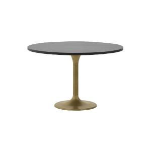 Τραπέζι Φαγητού Μεταλλικό/Ξύλινο Χρυσό/Μαύρο 120x7,3-50-350-0067,Inart - 26690