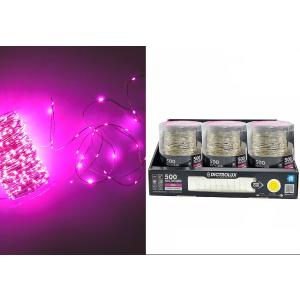 Χριστουγεννιάτικα λαμπάκια 500microled ροζ με προγράμματα και σύρμα 37.5m. 405875 - 23154