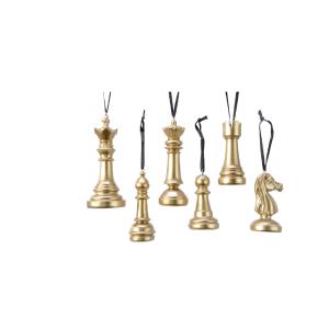 Χριστουγεννιάτικη φιγούρα κρεμαστή,πιόνια σκάκι,χρυσό,8εκ,-Kaemingk,522201 - 32484