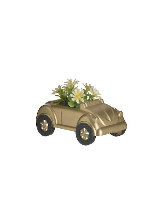 Τεχνητό Φυτό σε Γλαστράκι Χρυσό Γλαστράκι Αυτοκίνητο 11cm,InArt