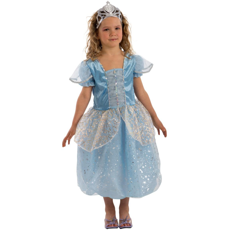 Αποκριάτικη Παιδική Στολή Γαλάζια Πριγκίπισσα,4-5 Χρονών,114εκ.-68144