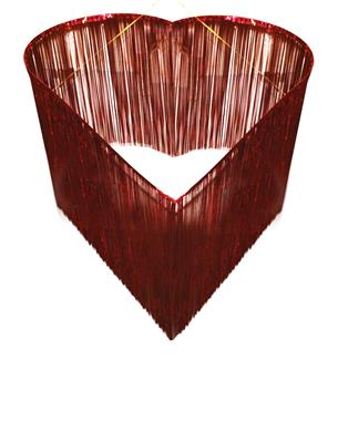 Διακοσμητική Κρεμαστή Καρδιά με Κρόσια Κόκκινη 150εκ. 84165