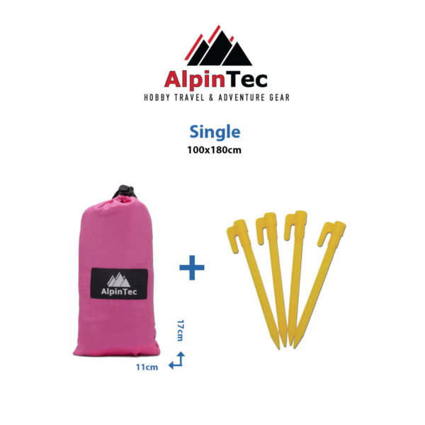 Ψάθα-τέντα Alpin ανθρακί-ροζ 100Χ180εκ. 100-CLPK