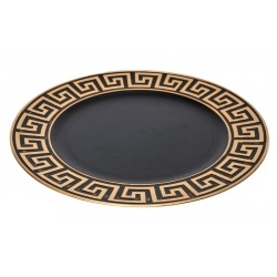 Πιατέλα διακοσμητική στρογγυλή πλαστική μαύρη με χρυσά σχέδια Φ.30εκ. 617826