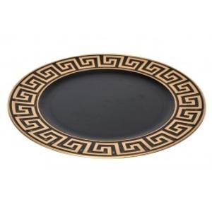 Πιατέλα διακοσμητική στρογγυλή πλαστική μαύρη με χρυσά σχέδια Φ.30εκ. 617826 - 23693