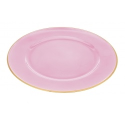 Πιατέλα διακοσμητική πλαστική ροζ με χρυσό Φ.30εκ. 617517
