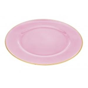 Πιατέλα διακοσμητική πλαστική ροζ με χρυσό Φ.30εκ. 617517 - 23691