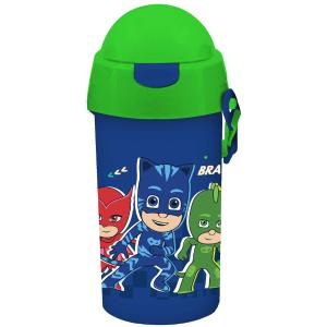 Παιδικό Παγούρι Pj Masks Πλαστικό με Καλαμάκι 500ml,Must 484284 - 35973