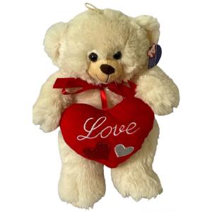 Γούνινο αρκουδάκι με καρδιά Love, 35cm, 21178-25V - 18632