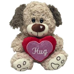 Σκύλος γούνινος με καρδιά Hug, 25cm, 8748-25 - 18634