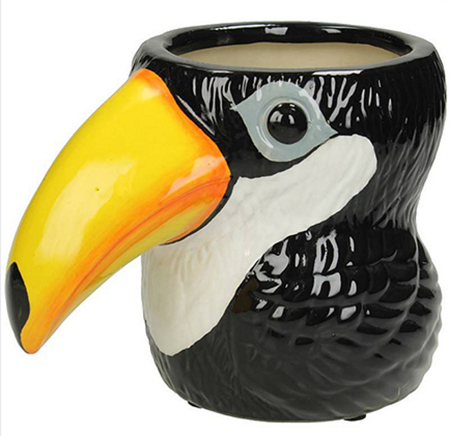 Κεραμικό βάζο εξωτικό πουλί Toucan, 13.8cm, 24465