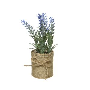 Διακοσμητικό πλαστικό φυτό λεβάντας με λινάτσα, 10,00Χ5,00Χ14,00cm - KAEMINGK, 801146 - 12814