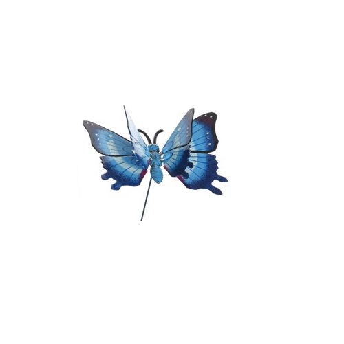 Διακοσμητική πεταλούδα γλάστρας/κήπου, πλαστικό, κίτρινο/πράσινο/κόκκινο/μπλε, 70cm - KAEMINGK