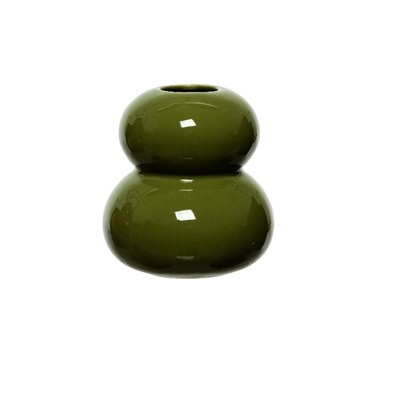 Πορσελάνινο βάζο, μπορντώκαφέ/πράσινο/σομόν, 10cm - KAEMINGK