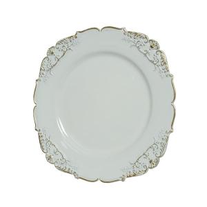 Κεραμικό διακοσμητικό πιάτο με αντικέ φινίρισμα, λευκό, 33,00Χ1,50cm - KAEMINGK, 609640 - 16574