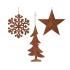 Χριστουγεννιάτικο Κρεμαστό Στολίδι Καφέ Αστέρι/Χιονονιφάδα/Δέντρο6.5εκ.,Kaemingk 021049 - 1
