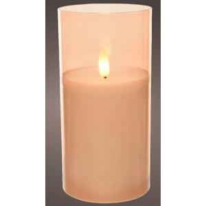 Διακοσμητικό κερί led με εφέ φλόγας, ροζ φιμέ, 15cm - KAEMINGK, 486161 - 17695