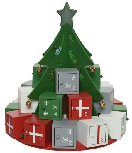 Χριστουγεννιάτικο ξύλινο δέντρο ημερολόγιο αντίστροφης μέτρησης - KAEMINGK, 551431