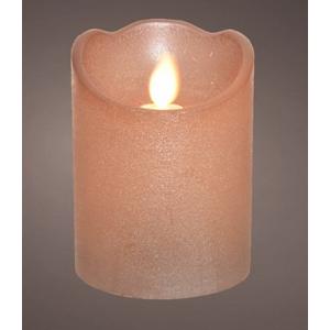Διακοσμητικό ροζ κερί, led με κινούμενη φλόγα σε θερμό λευκό, 10cm - KAEMINGK, 485247 - 17524