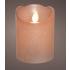 Διακοσμητικό ροζ κερί, led με κινούμενη φλόγα σε θερμό λευκό, 10cm - KAEMINGK, 485247 - 0