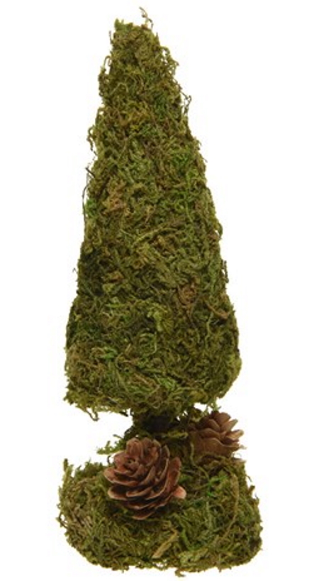 Διακοσμητικό χριστουγεννιάτικο mini δεντράκι από βρύα, πράσινο, 5Χ18cm - KAEMINGK, 680914