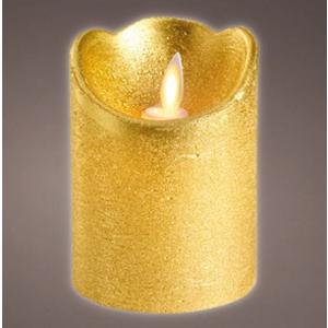 Διακοσμητικό χρυσό κερί, led με κινούμενη φλόγα σε θερμό λευκό, 10cm - KAEMINGK, 480617 - 17710