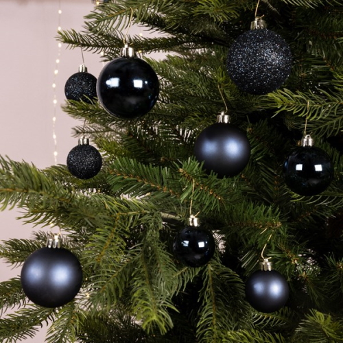 Σετ Χριστουγεννιάτικες,πλαστικές Μπάλες,30τμχ,Μπλε Ματ/Γυαλιστερο/Glitter,Διάφορα Μεγέθη-Kaemingk,022991