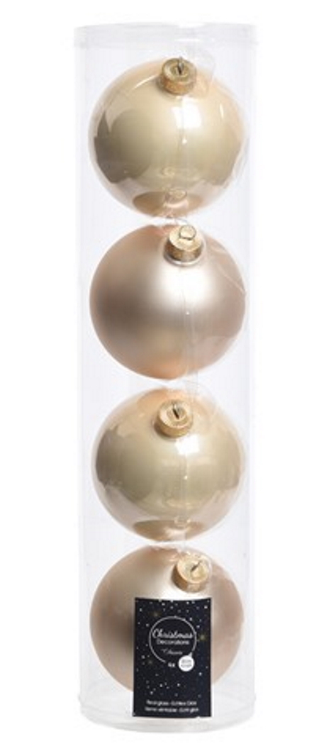Σετ χριστουγεννιάτικες μπάλες, 4 τμχ., περλέ γυαλιστερό/ματ, διάμ. 10cm - KAEMINGK, 141510