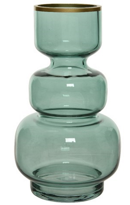 Γυάλινο βάζο τοτέμ, πράσινο, διάμ. 15Χ25cm - KAEMINGK, 647107