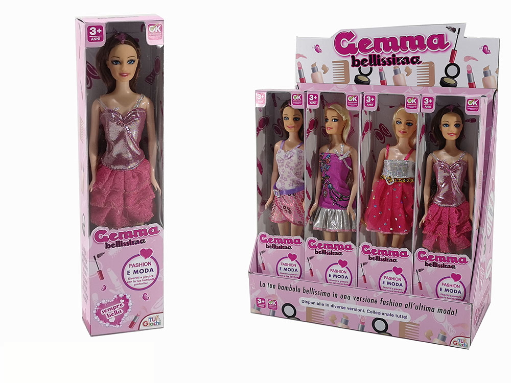 Κούκλα μόδας και ομορφιάς "Gemma Bellissima", 32Χ8Χ4cm,4 σχέδια,3+, 100990