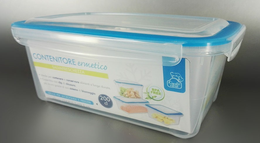 Πλαστικό δοχείο φαγητού με καπάκι ασφαλείας για φούρνο μικροκυμάτων, 2 lit, 633434