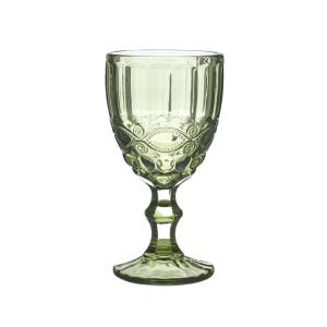 Σετ 6τμχ Ποτήρια Κρασιού,Γυάλινα σε Πράσινο Χρώμα Κολωνάτα 240ml,InArt,6-60-896-0014 - 31376