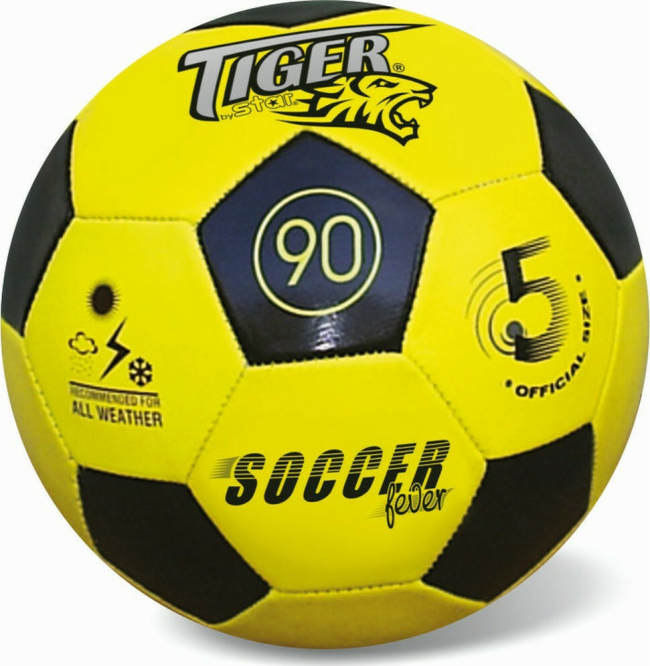Μπάλα δερμάτινη ποδοσφαίρου, κίτρινο, 35353