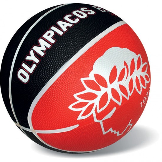 Λαστιχένια μπάλα μπάσκετ Olympiakos, 29cm, μέγεθος 7, 37/325