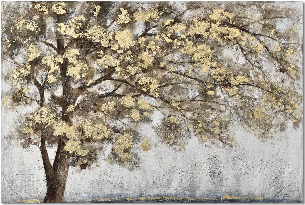 Πίνακας σε καμβά, ελαιογραφία, δέντρο με χρυσά φύλλα, 152Χ102cm, 76473